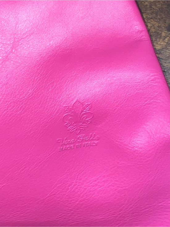 Vera Pelle Hot Pink and Tan Crossbody Sling Bag main image 8
